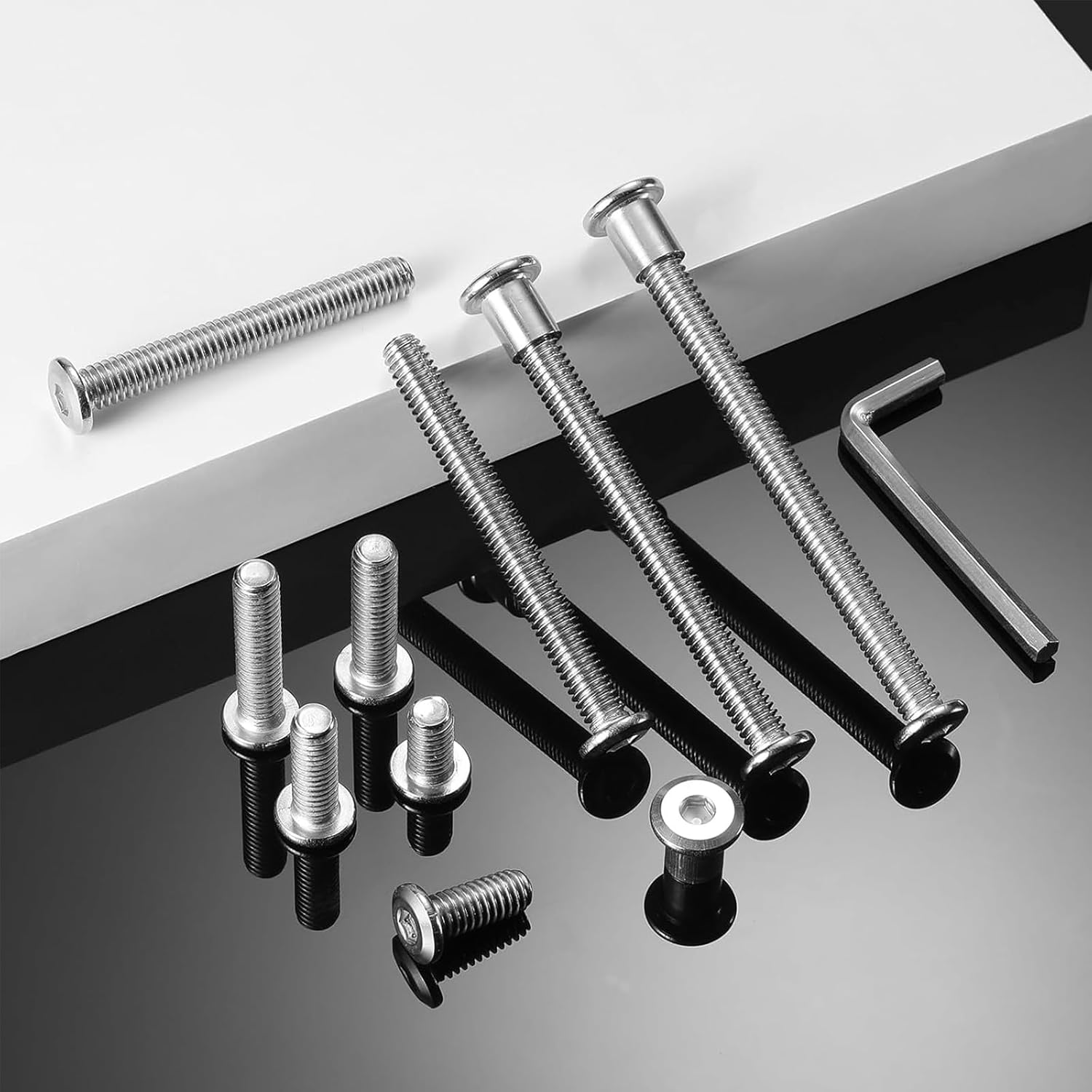 20 x M8 x 30mm Connecting Screws, Sleeve Screws, Furniture Screws, Furniture Connectors, Cabinets (20 Furniture Screws, 20 Sleeve Nuts, 1 Allen Key)