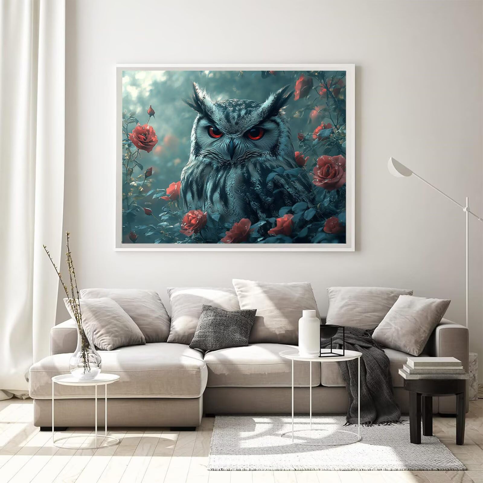 Malarstwo diamentowe, motyw sowy, zwierzę, obraz diamentowy 5D, okrągły obraz diamentowy 5D, haft krzyżykowy, zestaw do majsterkowania, kreatywny zestaw dla dorosłych, kryształowa sztuka, dekoracja