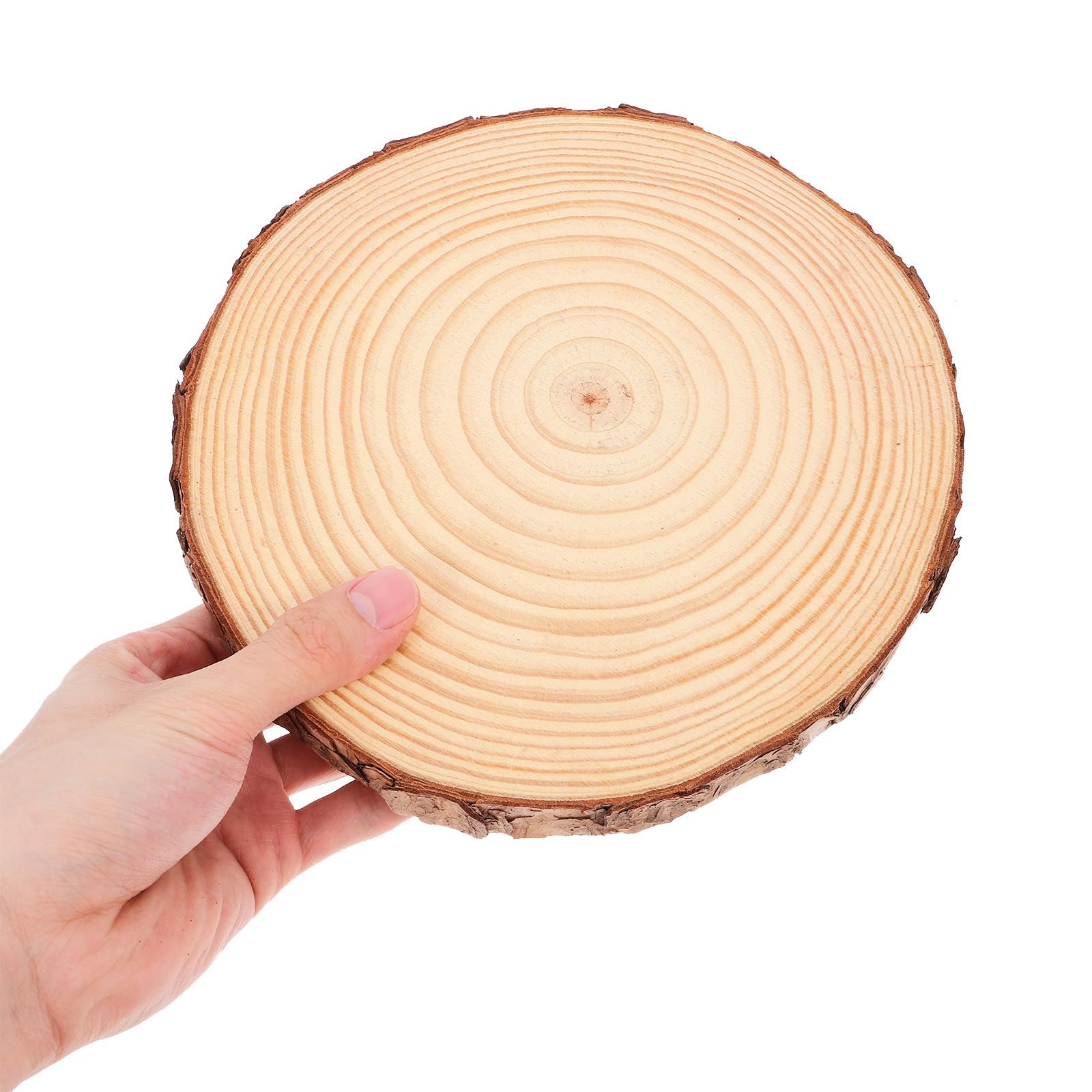 Cabilock 4 Stück Teiliges Rustikales Durchmesser Natürliche Holzscheiben für Hochzeitstischdekoration Party Picknick deko Vielseitig Einsetzbar für Rustikale Feierlichkeiten