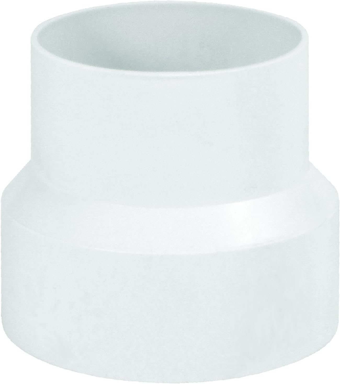 Duct Increaser and Reducer, Plastic Inline Adapter, White, 4” to 3” (IRB43)