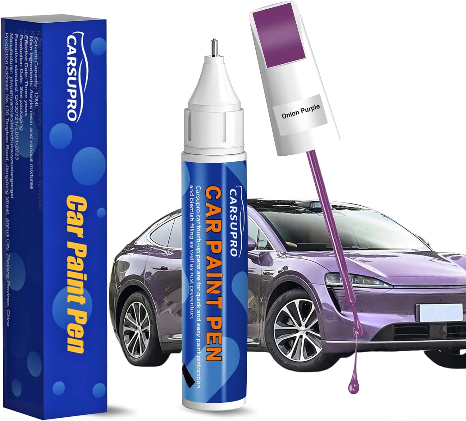 Purple Touch Up Paint for Cars,Car Paint Touch Up Pen for Deep Scratches,Car Scratch Repair Pen Auto Scratch Remover for Easy to Use and Fix(Onion Purple)