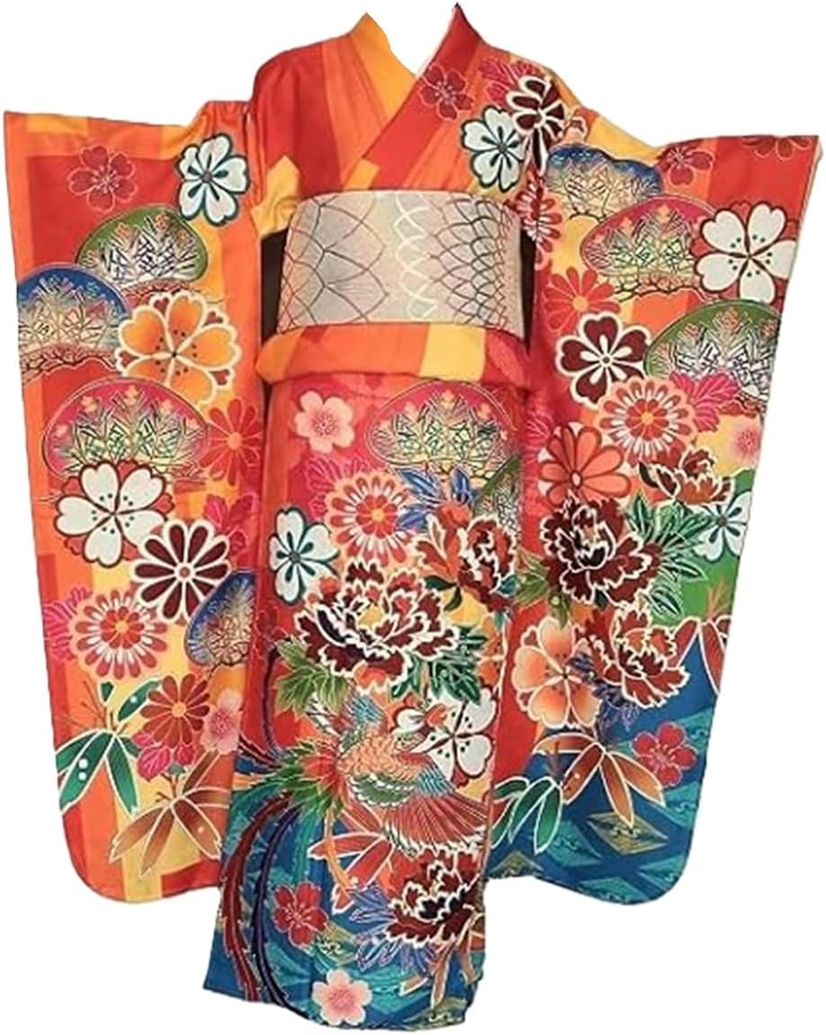 409 振袖フルセット 正絹 オフホワイト 青 ブルー 刺繍 駒刺繍 暈し染め 振袖レンタル・灰青 灰系 暈し染め 駒刺繍 金彩 鶴 青海波 ZX705