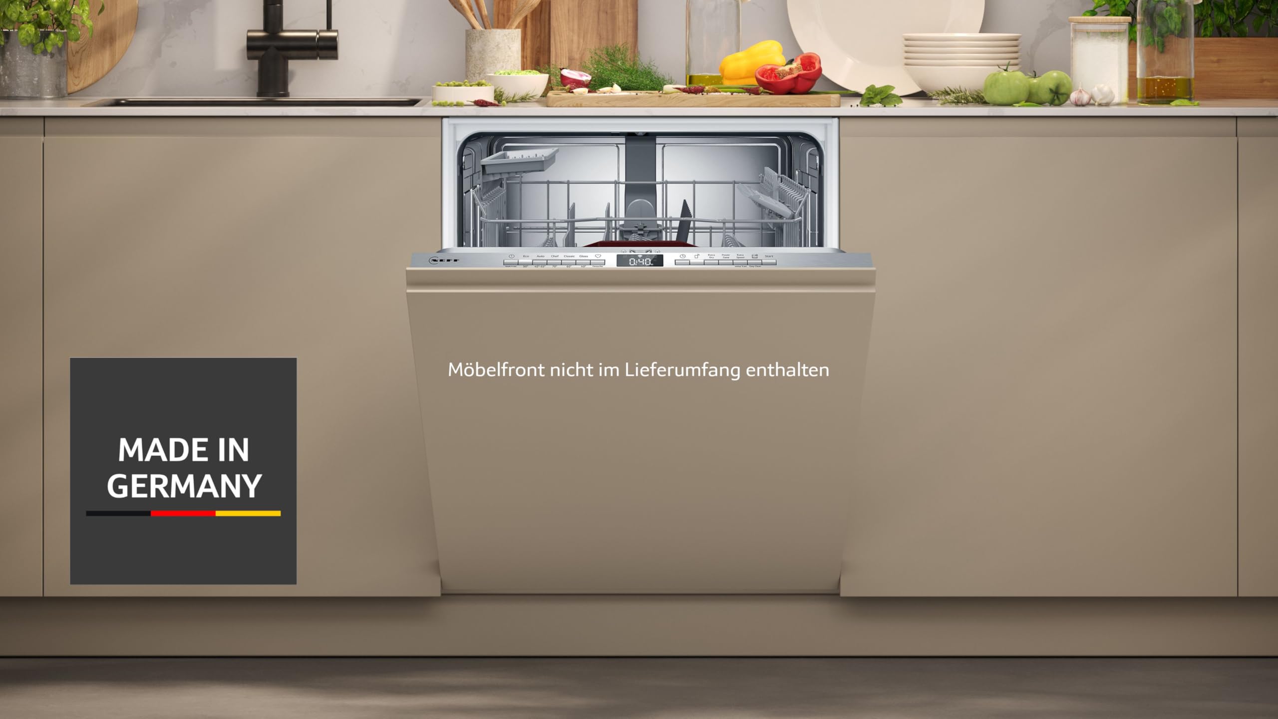 NEFF S155EAX16E N 50 Smarter Geschirrspüler Vollintegriert 60 cm Spülmaschine Made in Germany Besteckkorb Open Dry Chef 70ºC