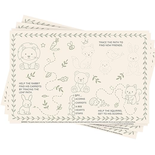 Disposable Baby Placemats,40 Pack, 12x18 Inch | Stick-On, Germ-Free, Recyclable | Christian Faith-Inspired Mealtime Mats for Kids & Toddlers | Mess-Free & Travel Friendly