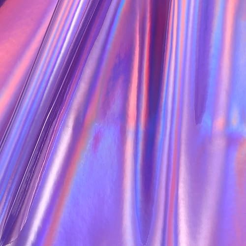 Miniatura 9 de VICASKY Hoja holográfica de cuero sintético: hoja de cuero para el pelo arco niños manualidades y fabricación de bolsas de oro, Púrpura