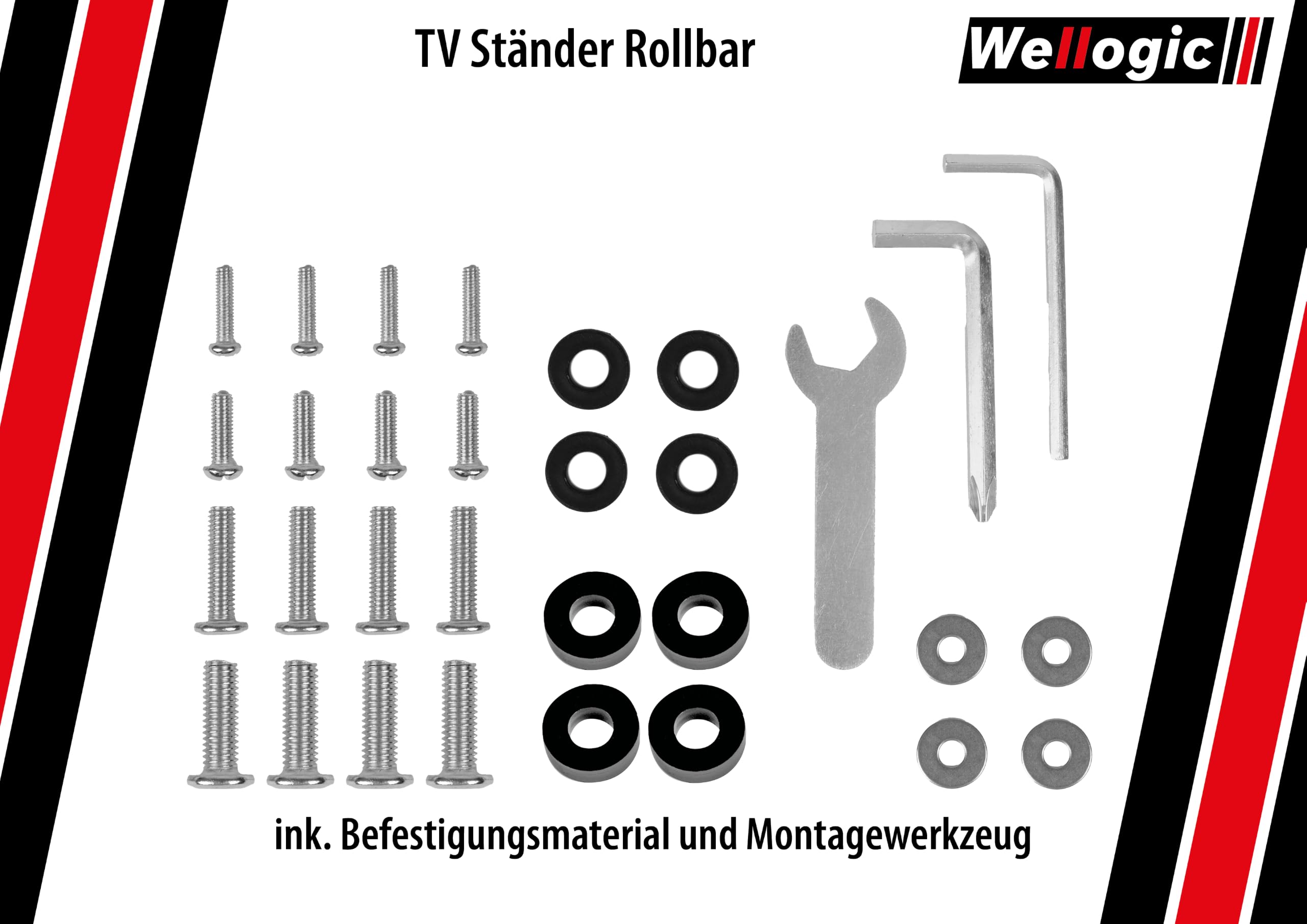 Supporto TV arrotolabile per TV da 26-60 pollici fino a 35 kg, supporto TV regolabile in altezza con ruote, supporto multimediale, inclinabile, universale, VESA 400 x 400 mm, nero