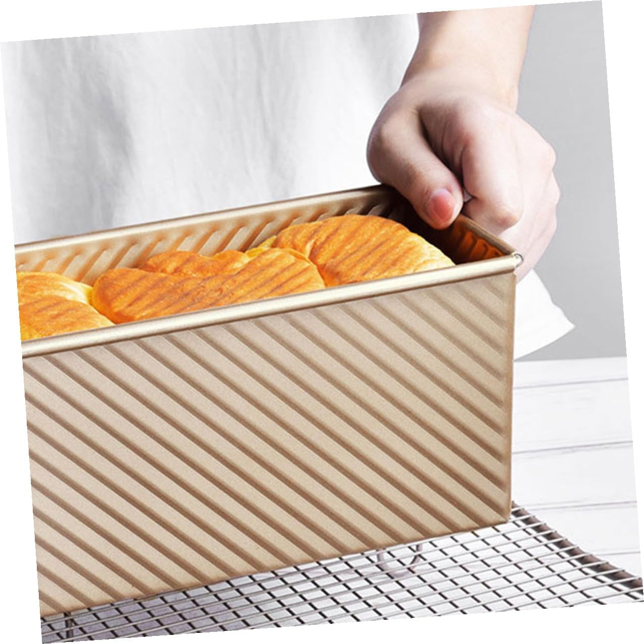 minkissy Nonstick Bread Loaf Pan with Lid 450 Gram Pullman Toast Mold Baking Pan Set for Oven Homemade Bread Baking