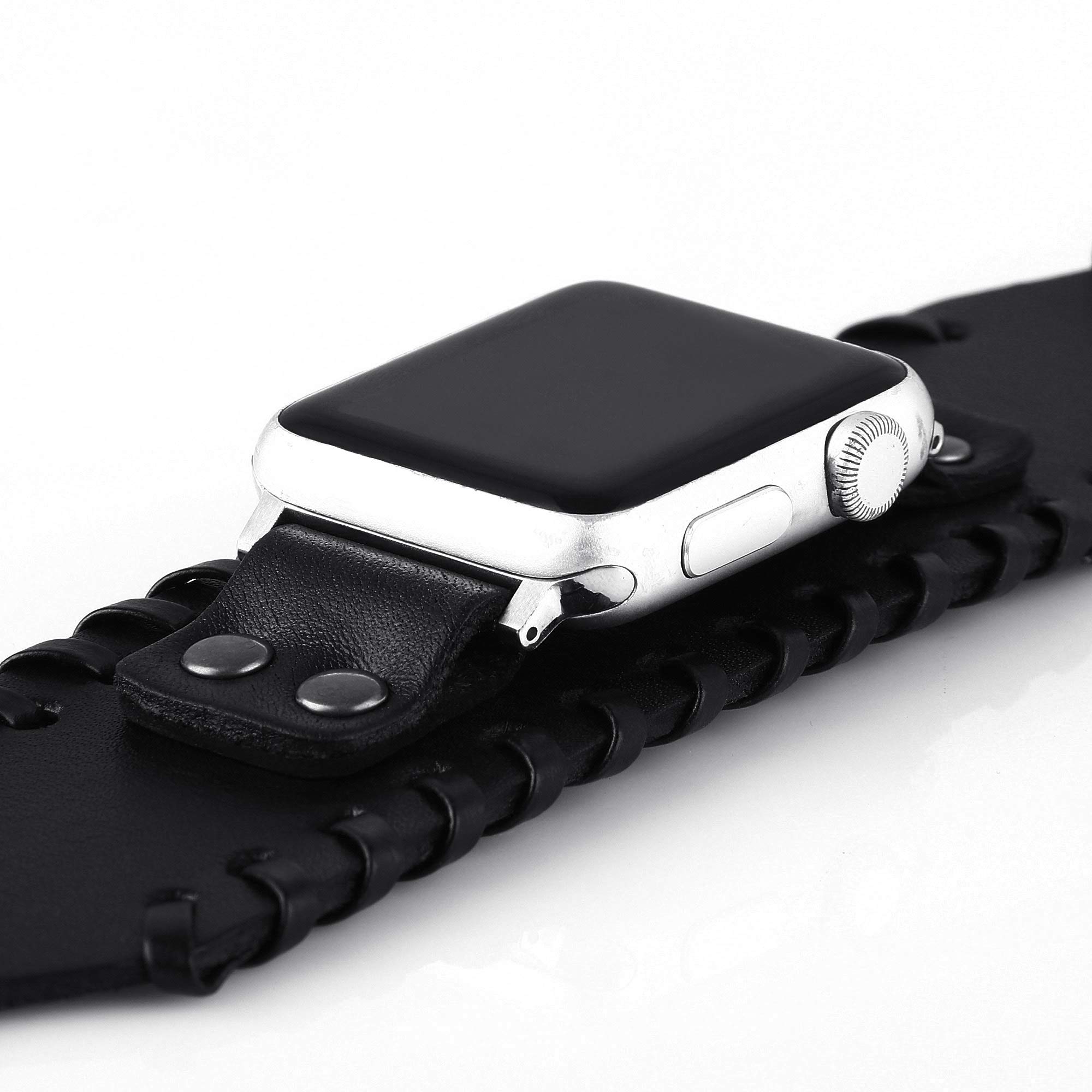 VIQIVWide Cuff Bracelet Leather Band Compatible with Apple Watch Ultra Band  38mm 40mm 41mm 42mm 44mm 45mm 49mm for Men Women, Fancy Dressy Western