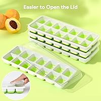 Vista 6 de Bandejas para cubitos de hielo, paquete de 4, Airabc, bandejas de silicona con tapa extraíble, bandejas flexibles de fácil liberación con capacidad