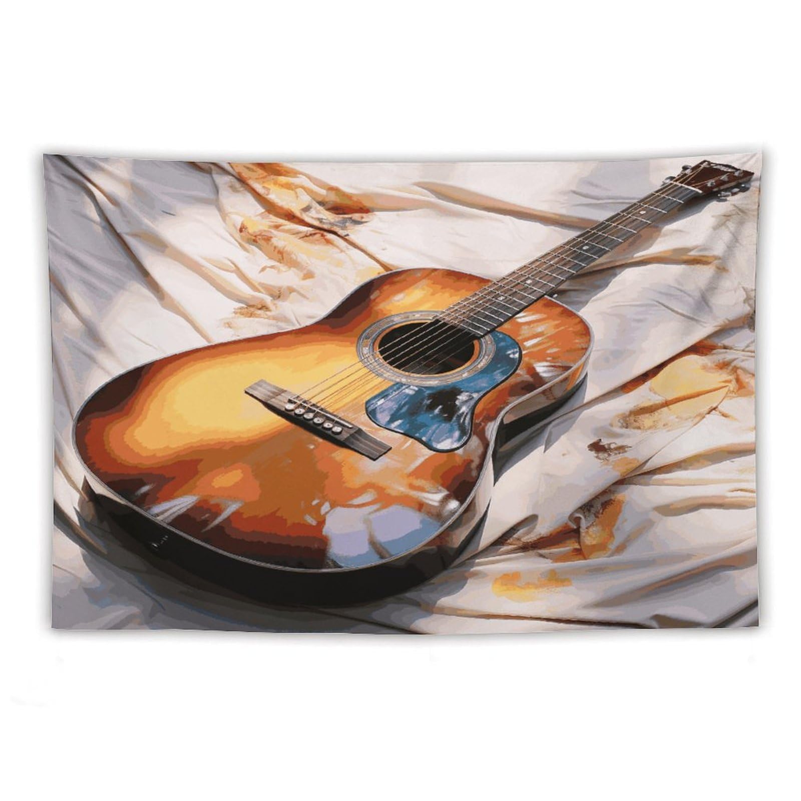 LDGSUPH Watercolor Acoustic Guitar Tapestry Wall Hanging Decor Anti-fading Aesthetic Wall Tapestries Fashion Wall Blanket Decor Modern Wall Art Tapestry for Bedroom Home Decor 40"x60"