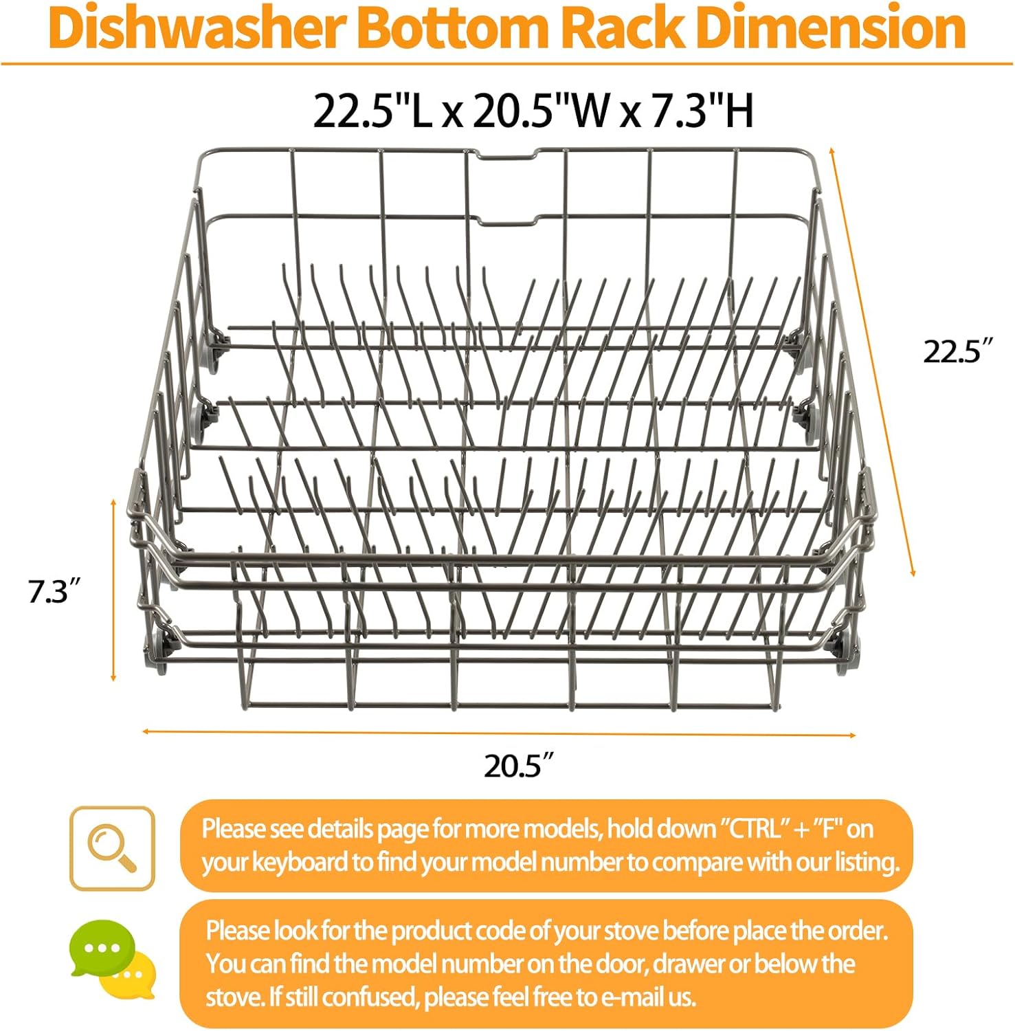 atgestore upgraded dd82-01384a dishwasher rack replacement parts for samsung dishwasher lower rack dw80r2031us dw80m2020us bottom rack 22.5”x20.5” samsung dishwasher parts lower dishrack basket