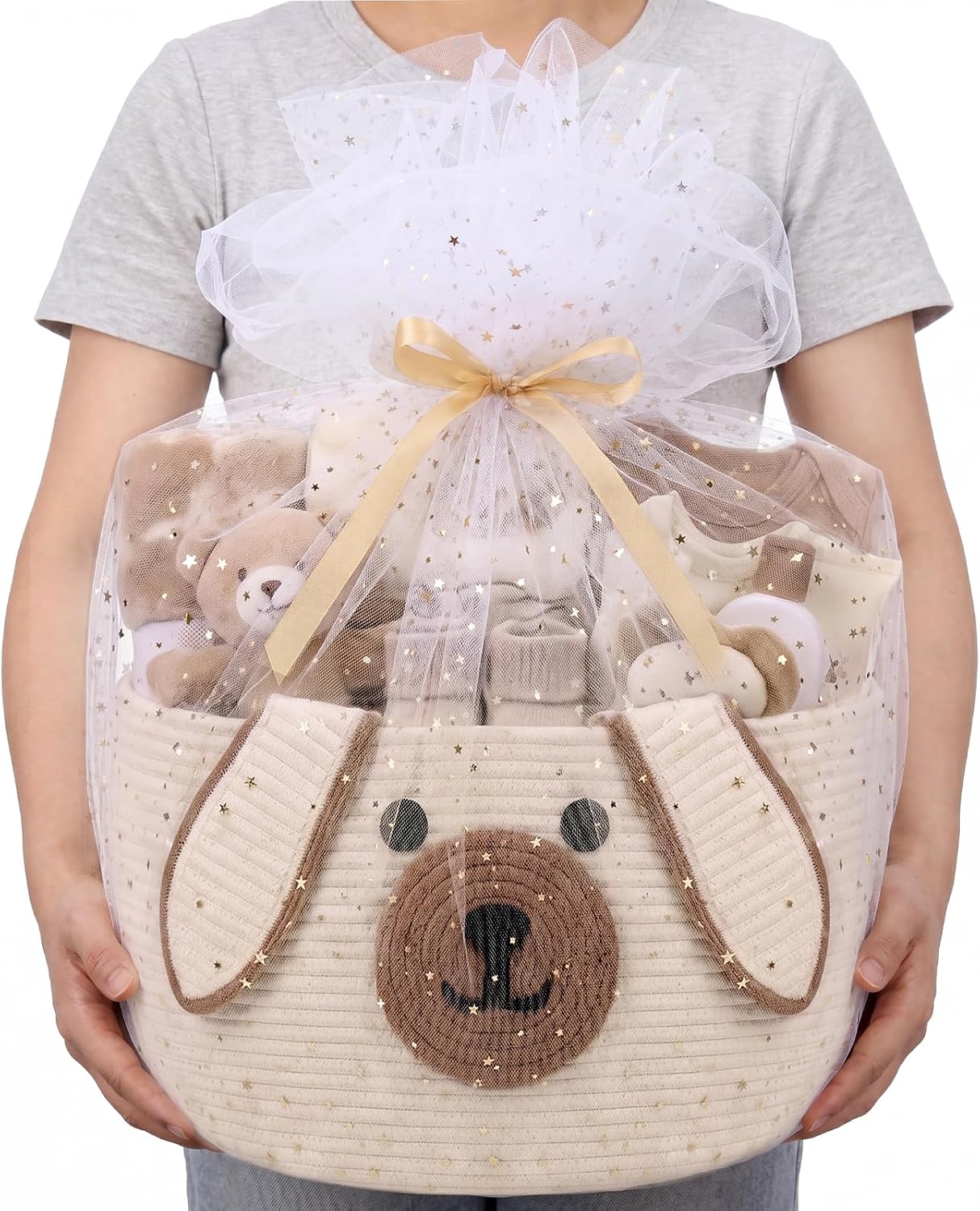 Colingmill Large Dog Woven Basket for Gift Empty Puppy Toys Storage