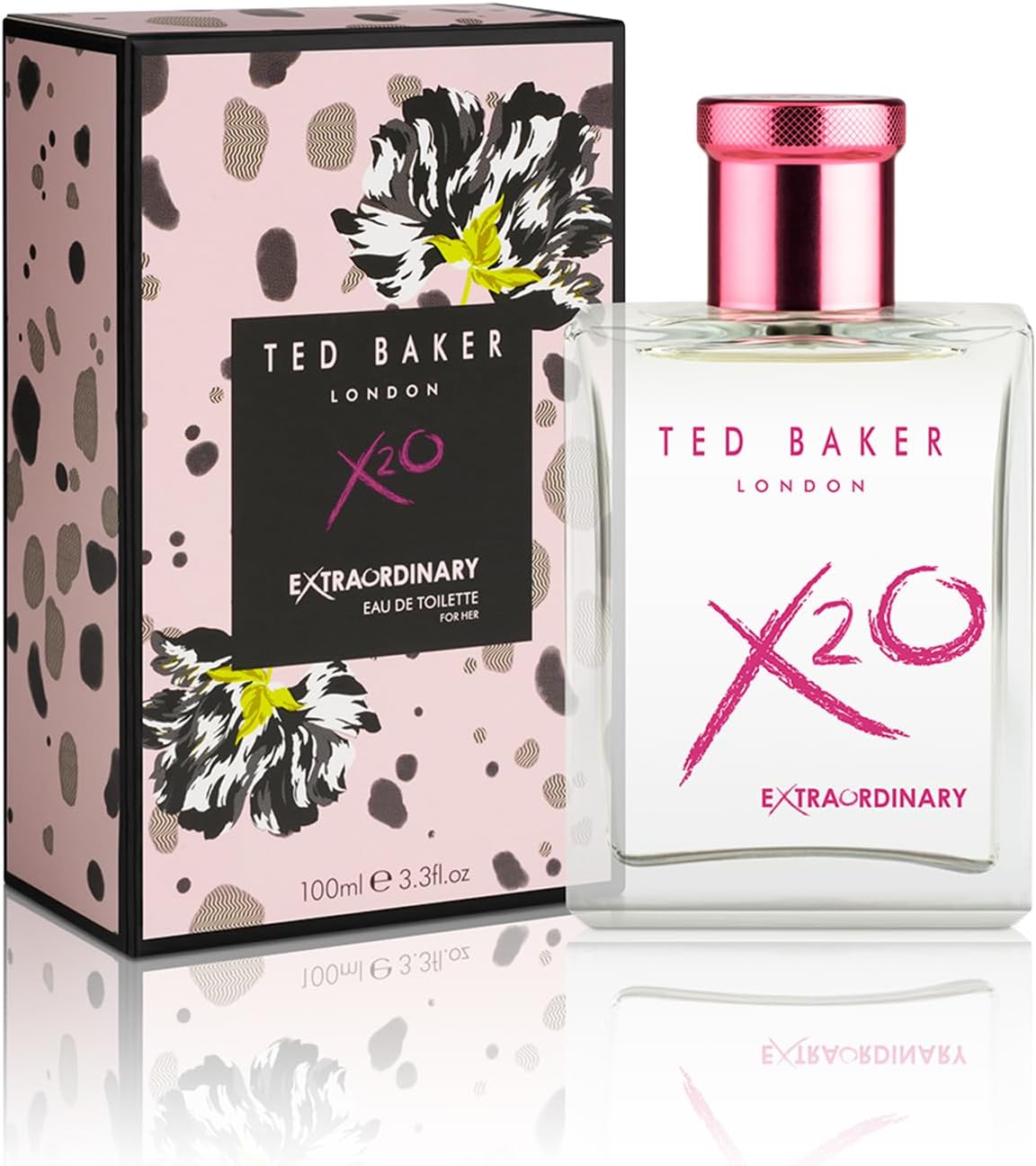 Ted Baker X20 Extraordinary Her Eau de Toilette Fruity Floral Perfume for Women with Grapefruit, Magnolia & Musk Elegant, Sophisticated, Long Lasting Scent For Her 3.38 oz