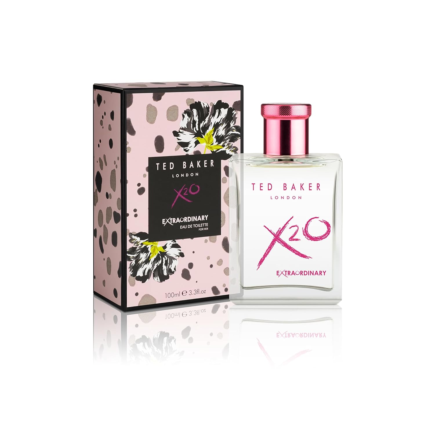 Ted Baker X20 Extraordinary Her Eau de Toilette Fruity Floral Perfume for Women with Grapefruit, Magnolia & Musk Elegant, Sophisticated, Long Lasting Scent For Her 3.38 oz