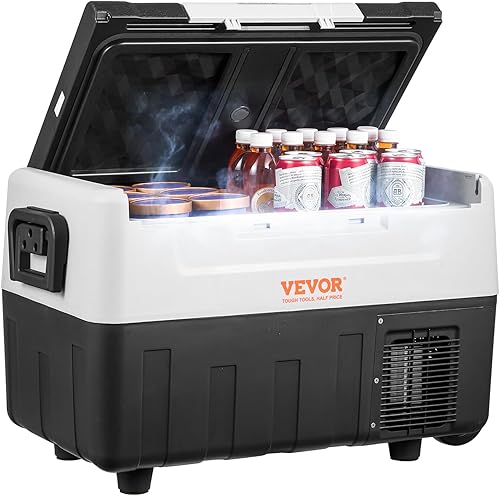 Miniatura 9 de VEVOR Refrigerador para el coche, refrigerador de 12 voltios para el coche, congelador portátil de 37 cuartos (35L) de zona dual, rango ajustable de