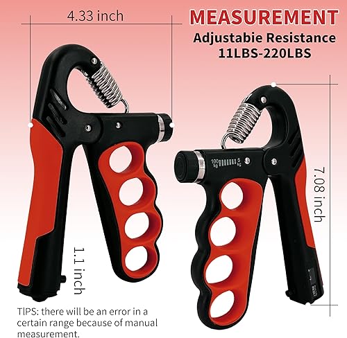 Miniatura 22 de Senston Entrenador de fuerza de agarre, paquete de 2, probador de fuerza de agarre de mano, fortalecedor de antebrazo, medidor digital de agarre