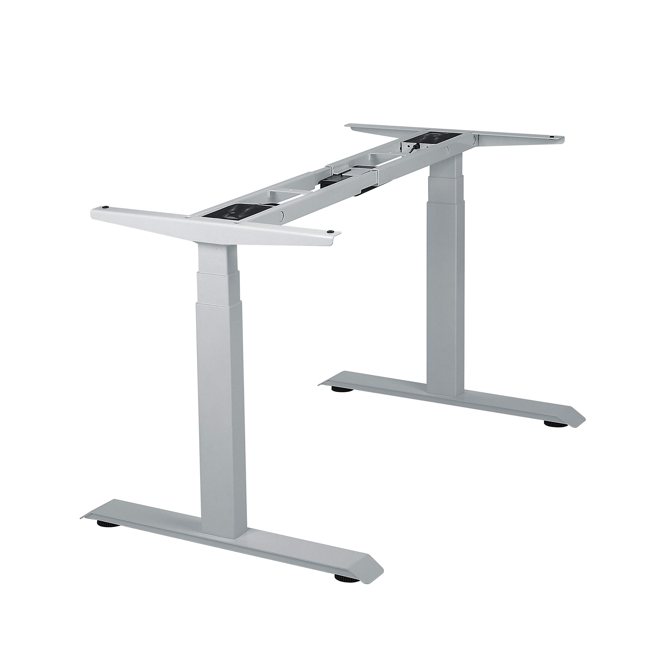 VWINDESK VJ201-S3 Electric Height Adjustable Sitting Standing Desk Frame Only/Sit Stand - Dual Motors 3 Segment Motorized Desk Base Only,Gray