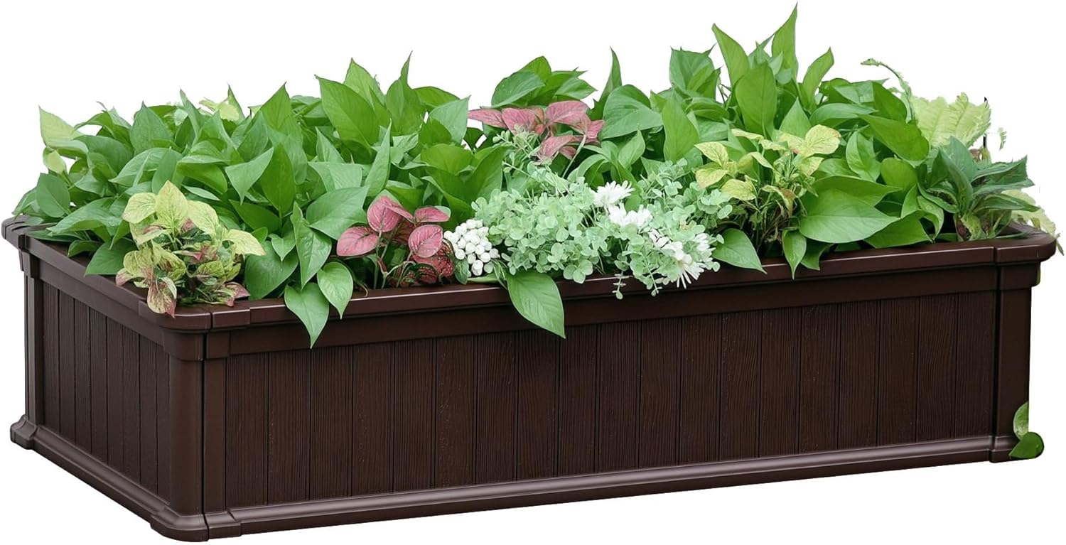 Outsunny 48" x 24" x 12" Raise Garden Bed, Planter Box, Above Ground Garden for Flowers, Herb, Vegetables with Easy Assembly, Brown