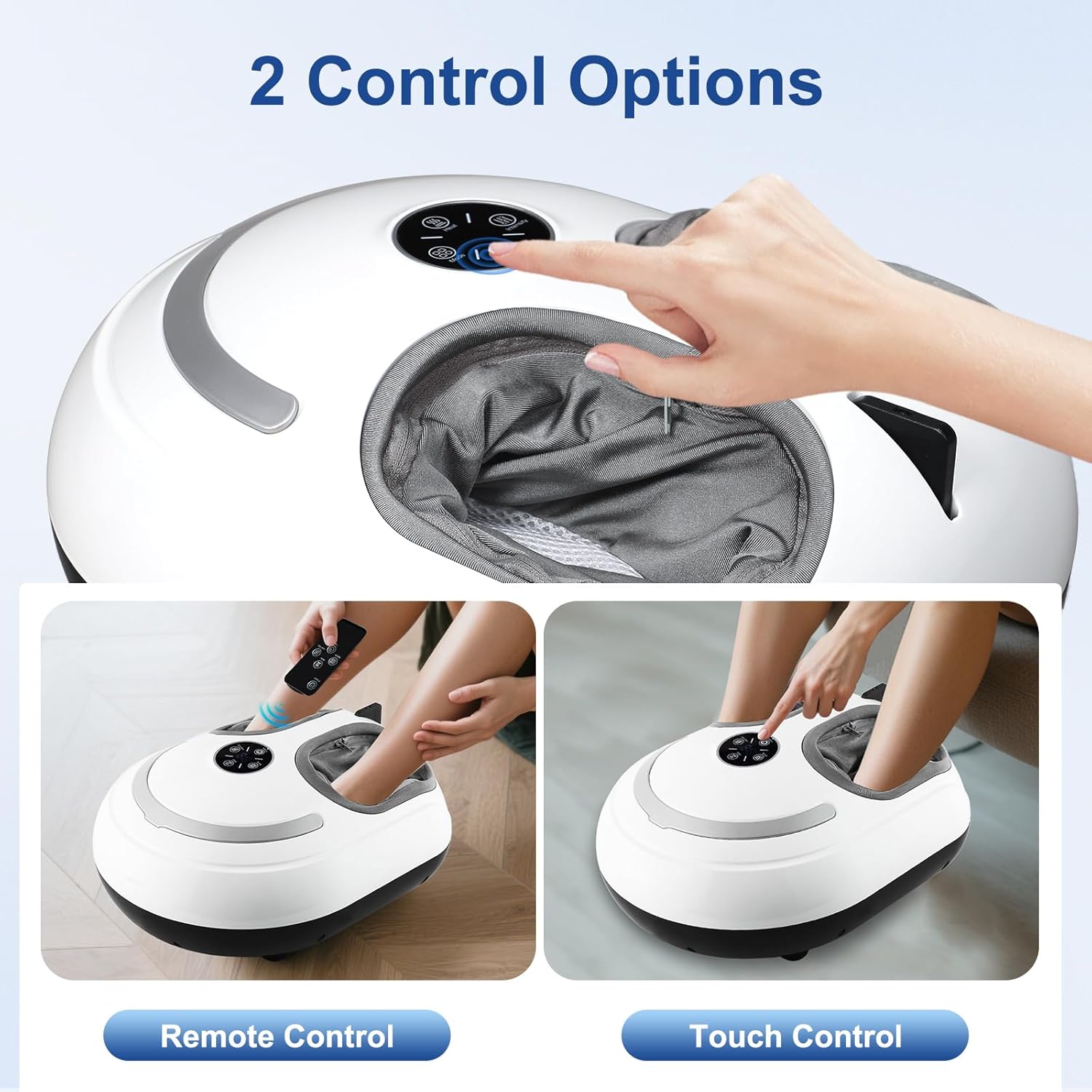 Foot Massager with Heat Shiatsu Feet Massage Machine Deep Kneading Relief for Plantar Fasciitis Air Compression 3 Heat Levels, Relax for Home Office Use Gifts for Women Mom Dad White Mothers Day Gifts