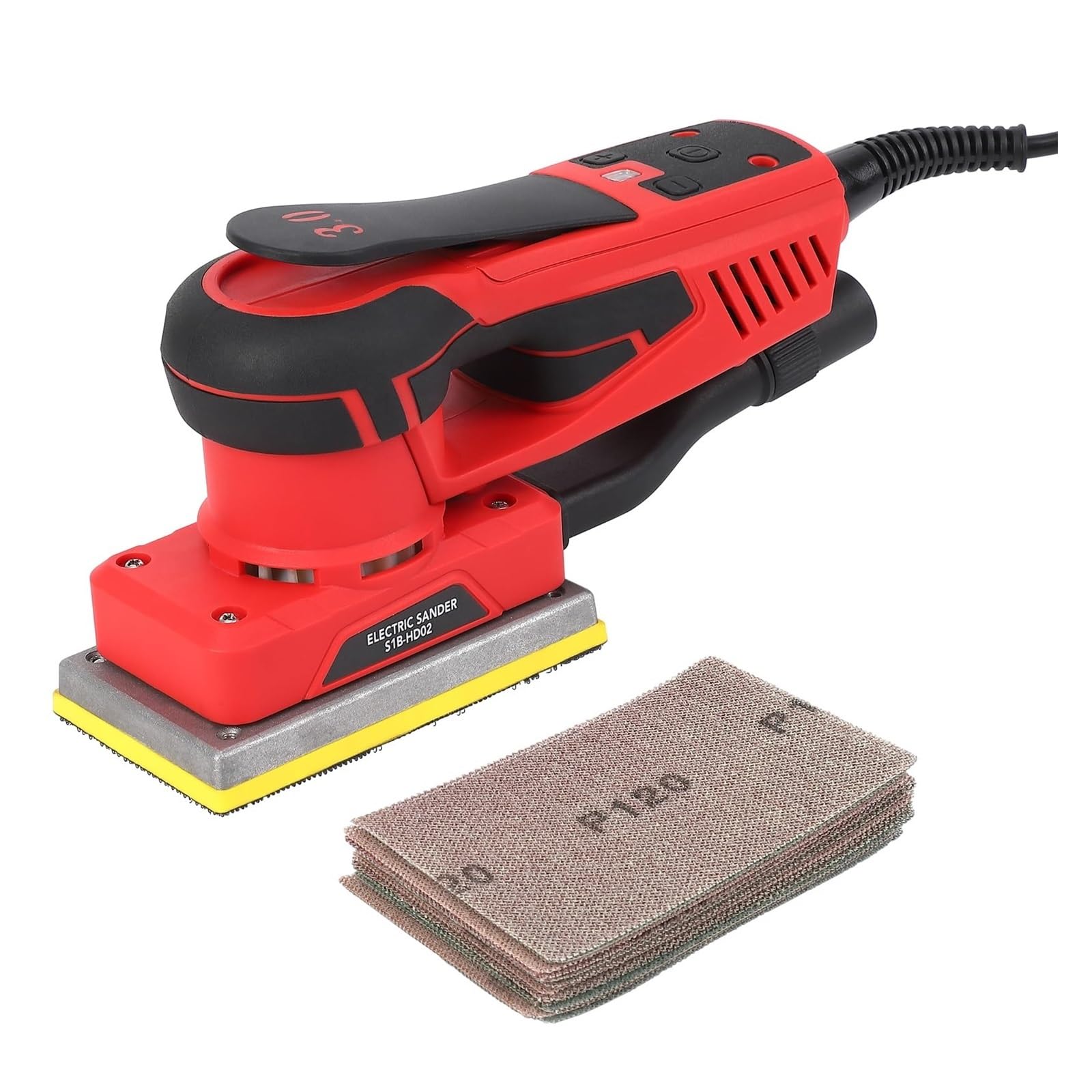 Lijadora Orbital De 350 W Con Motor Sin Escobillas Y Baja Vibración, 10 000 RPM For Pulir Madera Con 12 Papeles De Lija FáCil De Usar