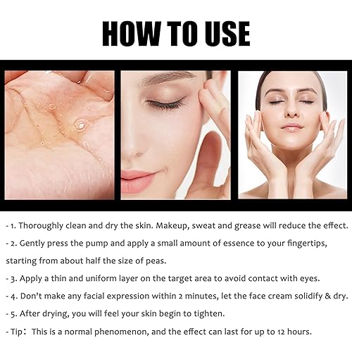 Miniatura 7 de Suero de ácido hialurónico para cara, suero de estiramiento facial instantáneo, suero antienvejecimiento 100% puro con ácido hialurónico y vitamina