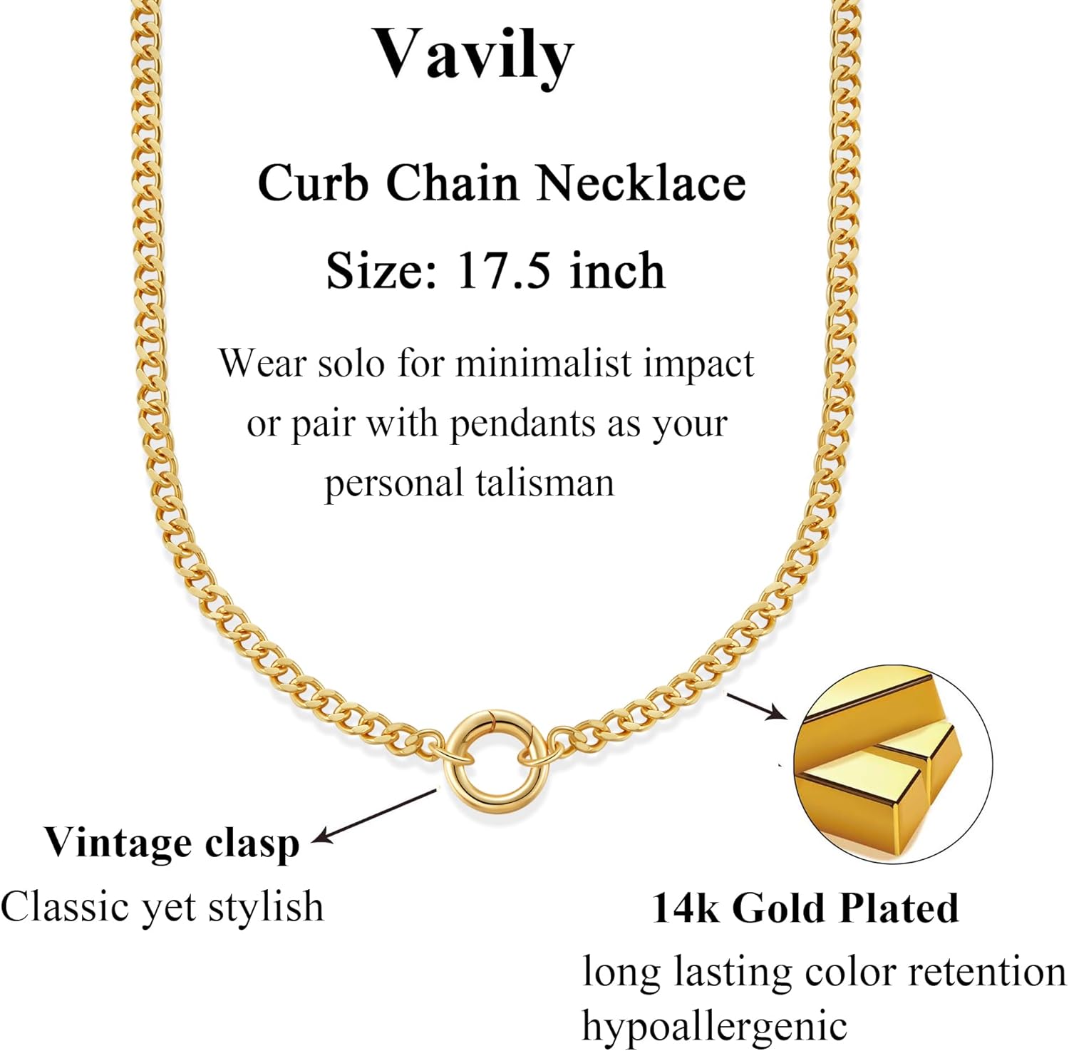 Minimalist Chain for Women Dainty Charm Necklace Holder Cuban Link Charm Keeper Necklaces Paperclip Clasp Necklace - Image 5