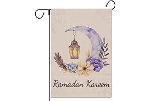 Linen Ramadan Mubarak Garden Flag Islamic Muslim Holy Month Festival Decoration Indoor...