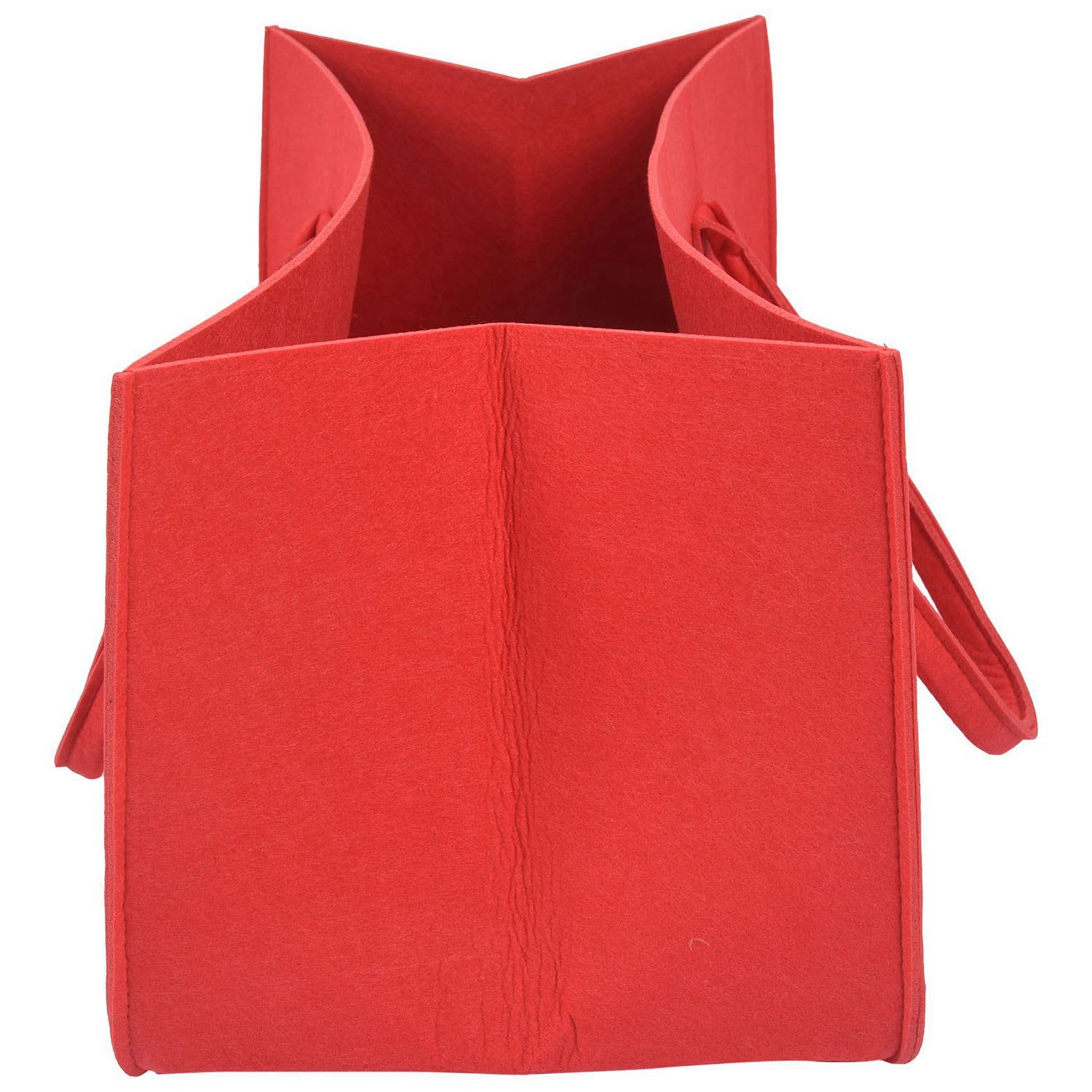 8 x Handtasche aus Filz, Aufbewahrungstasche aus Filz, Einkaufstasche, großes Fassungsvermögen – Rot, rot, Einheitsgröße