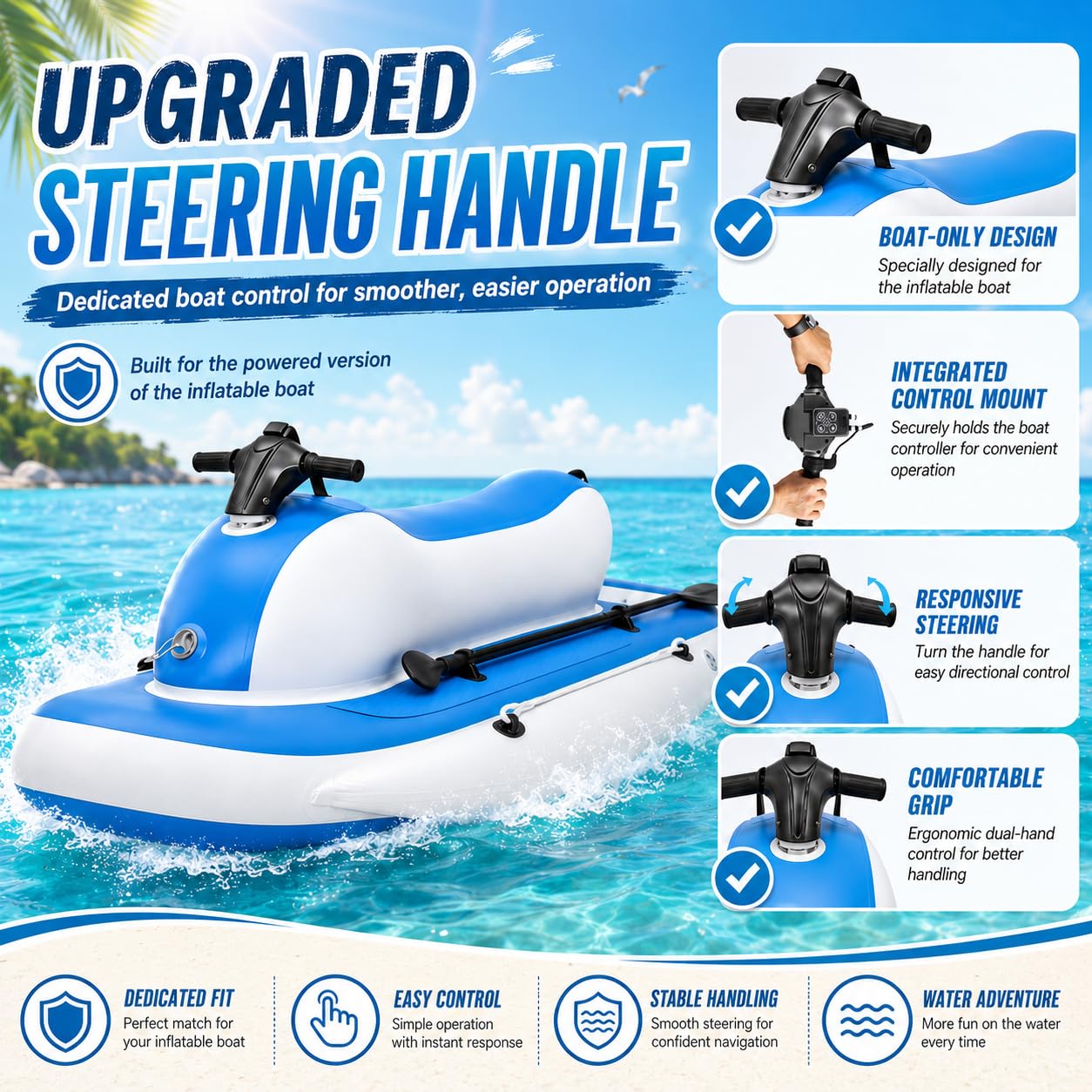 Bateau Gonflable 3-en-1 avec Scooter Aquatique 500W Optionnel Powered | Exploration sous-marine, conversion kayak, construction Drop-Stitch renforcée, usage eau salée, rangement compact coffre