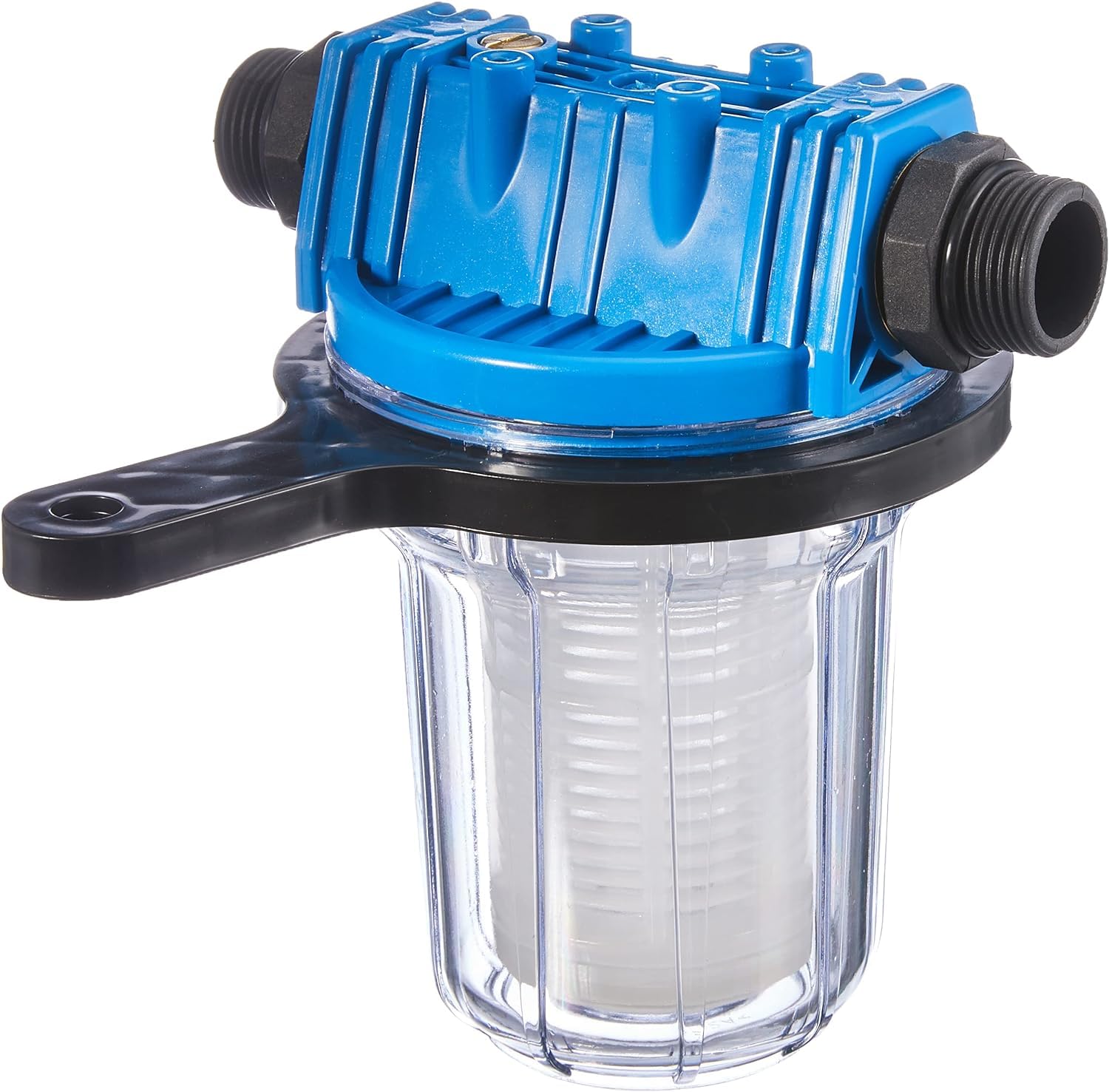 Güde Filtro acqua tipo A (con inserto filtro, attacco filettato su entrambi i lati in metallo IG/AG 1", max. 5,5 bar, cartuccia filtrante lavabile, nessuna aspirazione di sabbia e solidi, per pompe da