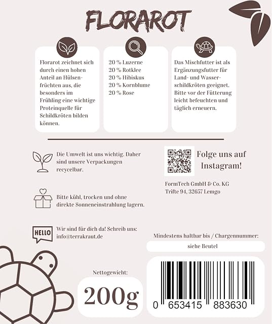 Foto 2 de 3 de Hierba Terra Florarot - Legumbres ricas en proteínas para tortugas 200 g