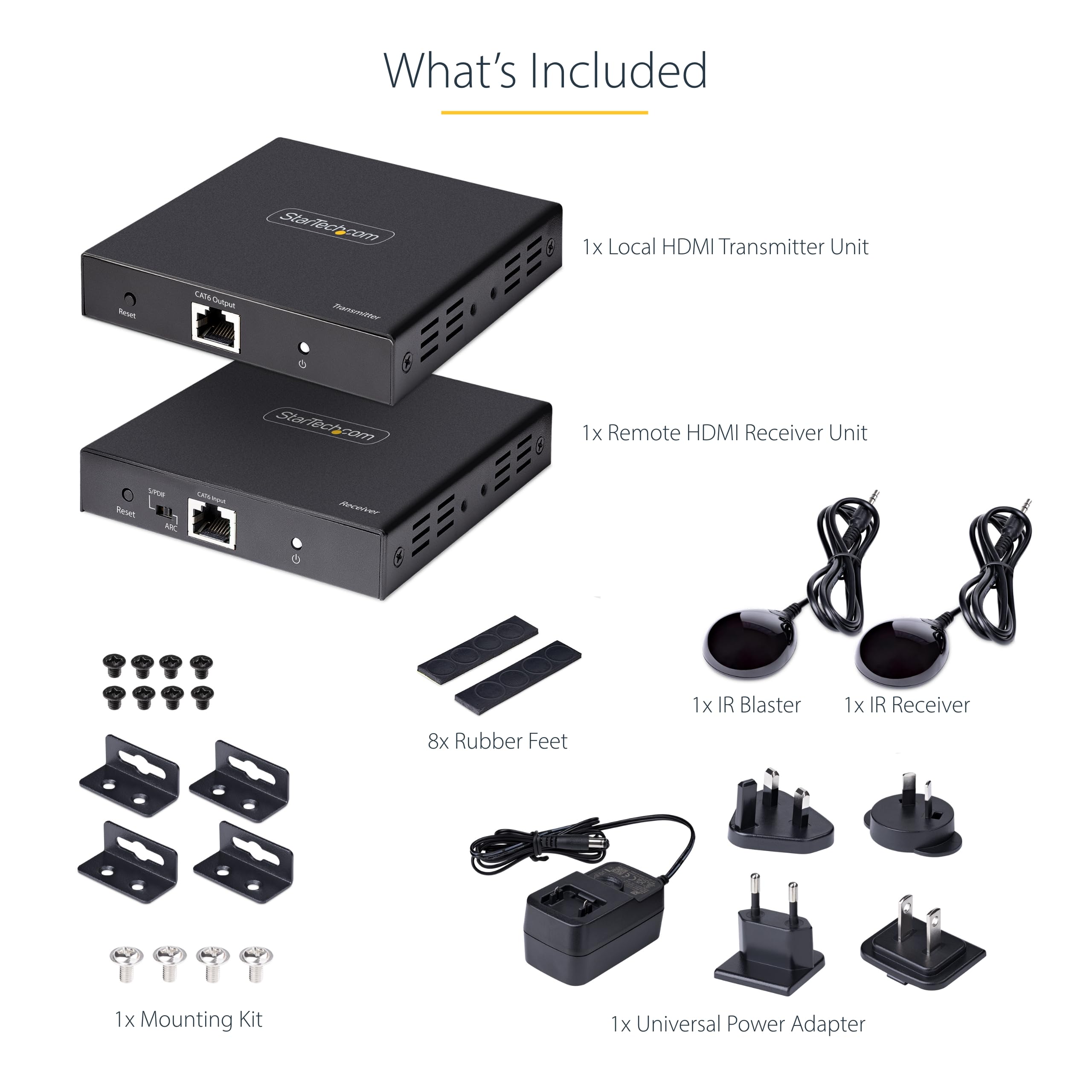 StarTech.com Estensore HDMI 4K 60Hz HDR CAT5/CAT6 fino a 70m con Uscita HDMI e S/PDIF - Kit Trasmettitore e Ricevitore