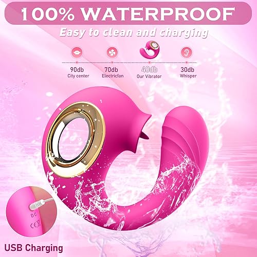 Miniatura 4 de Vibrador de punto G juguetes sexuales para adultos para mujeres - 12 vibrador de lamido de lengua y 12 vibrador de empuje con consolador, vibradores