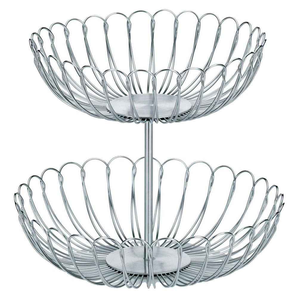 Amazon｜Kela ケラ フルーツバスケット シルバー サイズ:∅25×H22cm