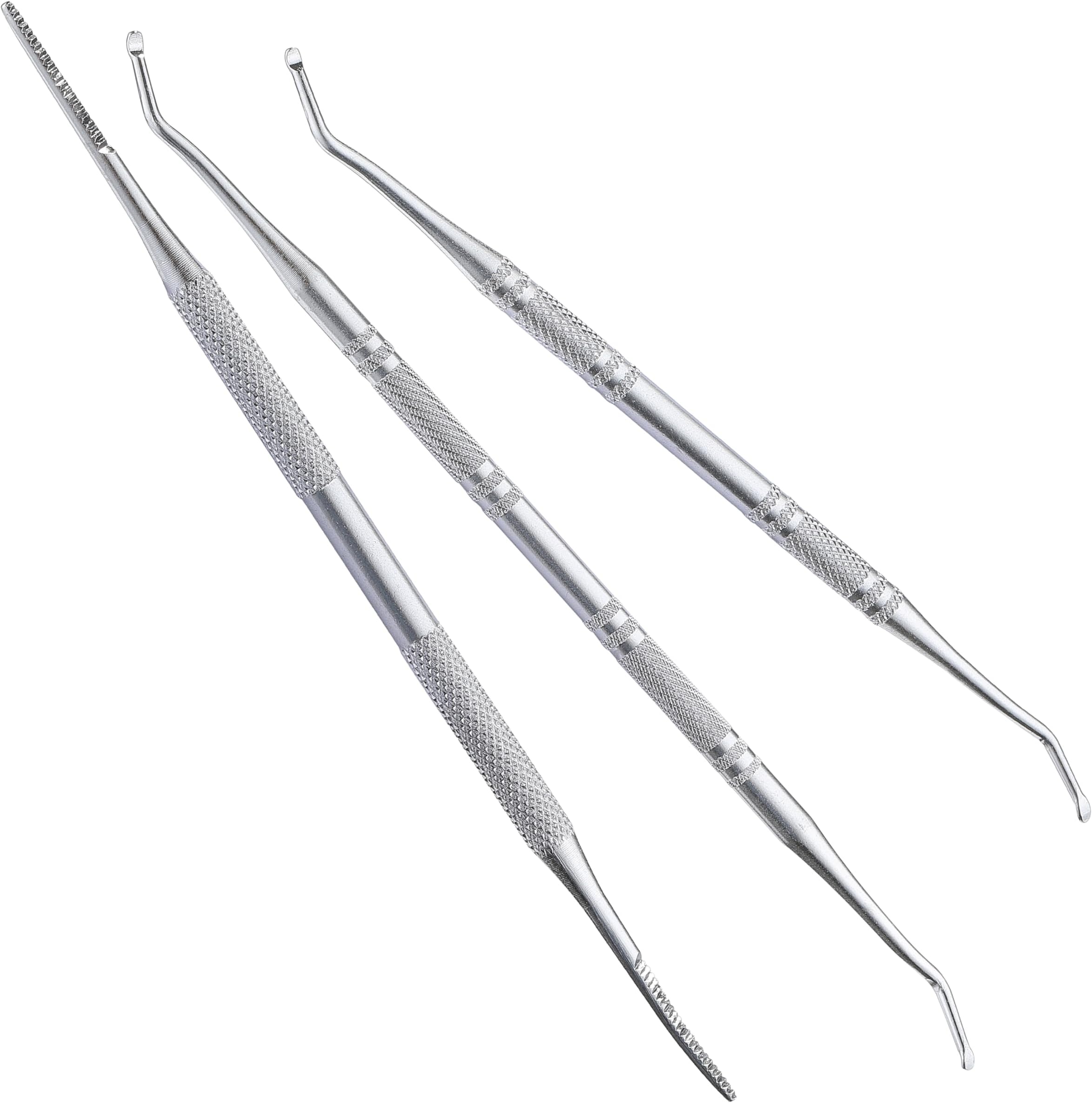 3PCS Ingrown Toenail Removal Kit, COKUMA Stainless Steel Toenail File and Lifters, Professional Pedicure Nail Cleaner tools for Safe Ingrown Toenail Treatment (Silver)