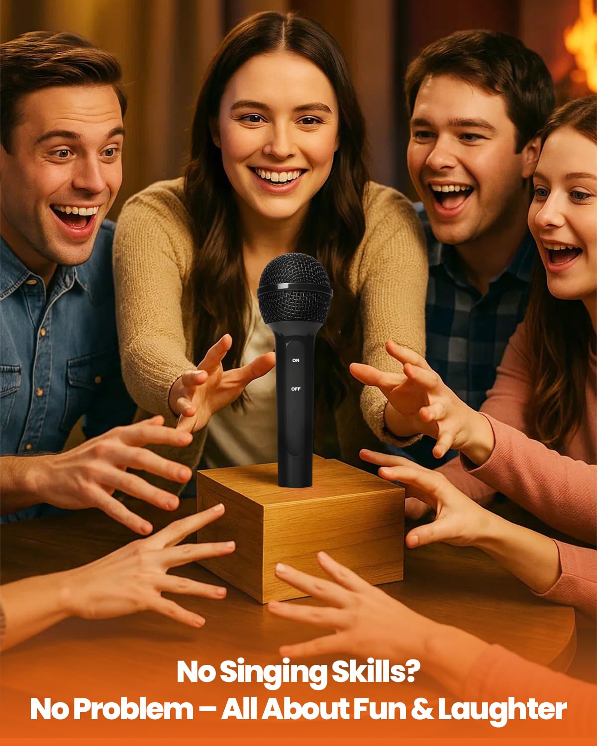 ouaohu Grab Microphone Music Karaoke Game, Drop the Mic with 280 Song Lyrics (140 Cards) and 10 Blank Cards - Image 4