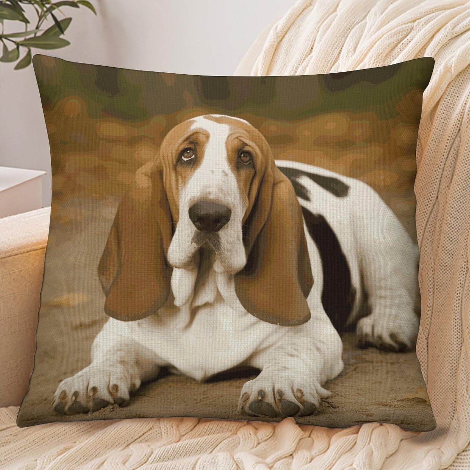 Fekiloot Style Basset Hound Pillowcase Pillow Sham Pillow Case
