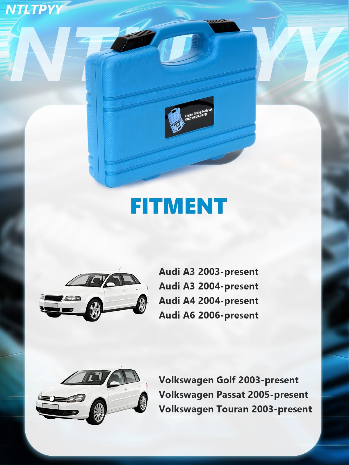 Kit Attrezzi per Messa in Fase Motore, Set di Strumenti per Allineamento e Fasatura Alberi a Camme Compatibile con Audi A3 A4 A6 VW Golf Passat Touran 2.0L FSI/TFSI