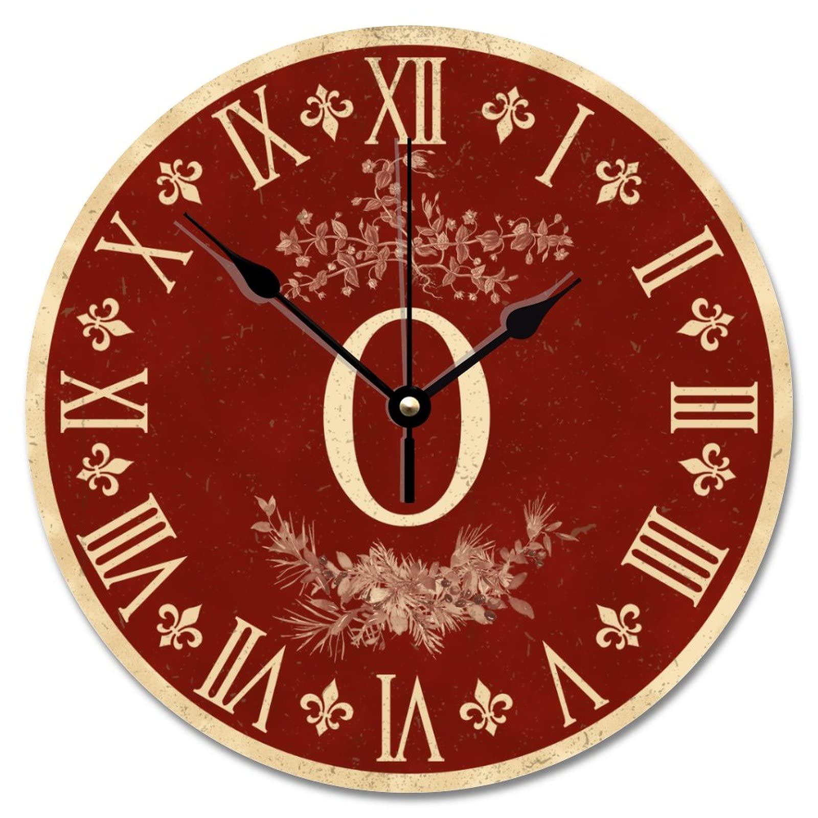 Horloge murale sans tic-tac pour chambre monogramme lettre O rétro Paris 30cm