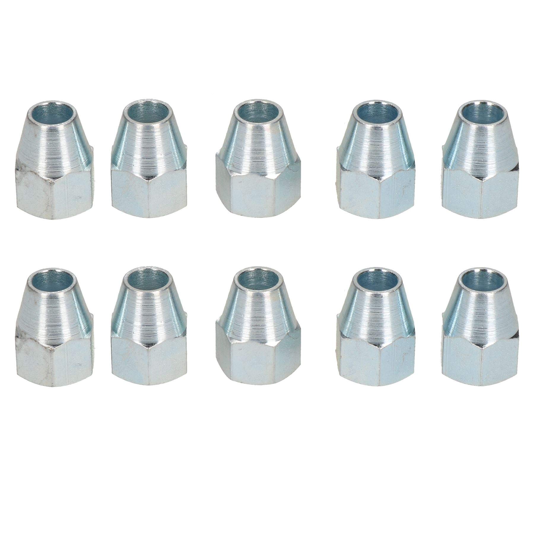 Steel Female Brake Pipe Union Fittings 5/8" x 18 UNF for 3/8" Brake Pipe 10pc