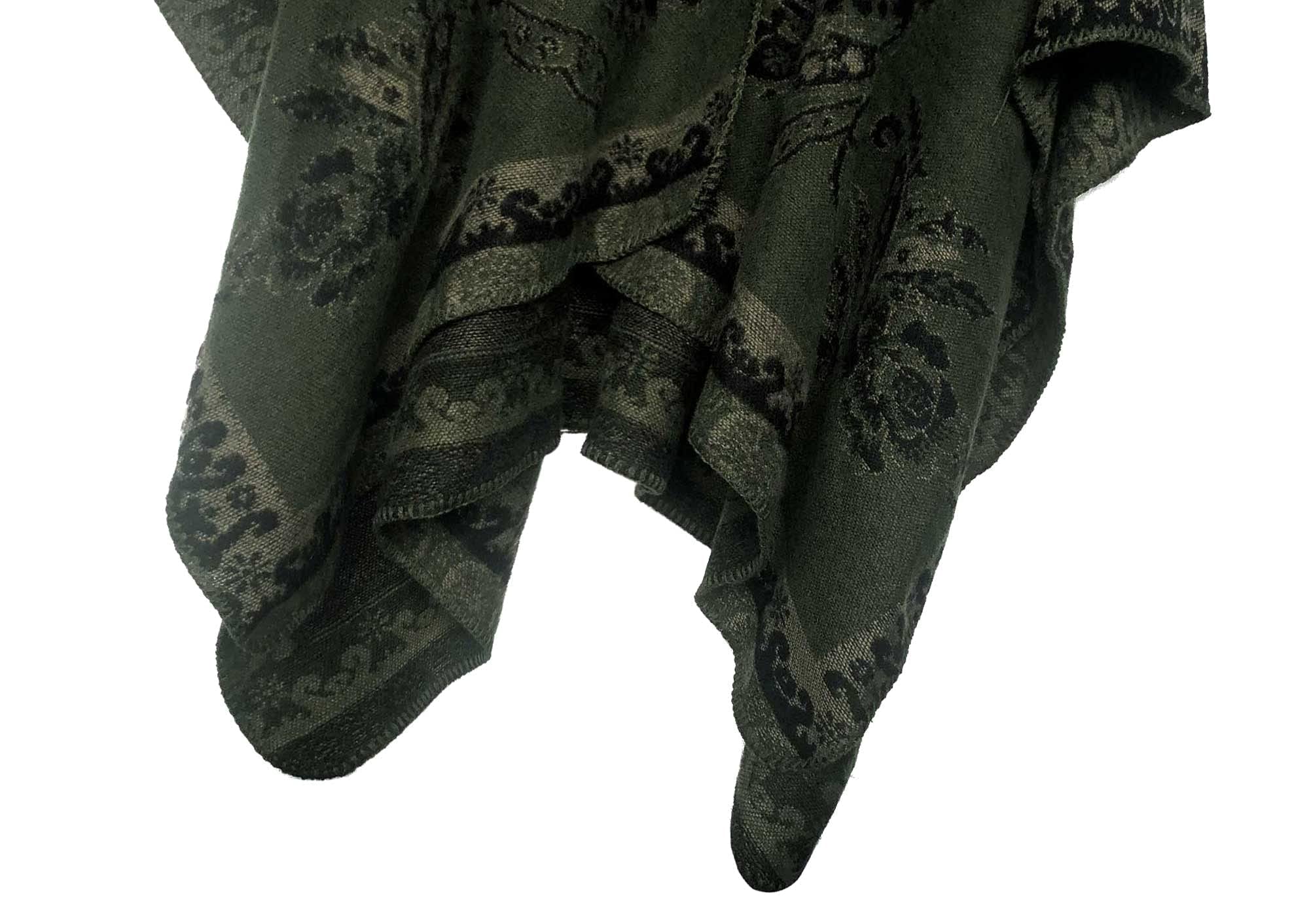 EXCHIC Damen Warm Offene Front Strick Schals und Wraps Floral Elegante Cardigans Poncho Cape Coat Mantel
