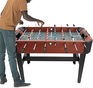 Futbolín, futbolín, experiencia de fútbol simulada, incluye pelotas de futbolín + marcador, un diseño de 8 palos, para adultos y niños, 120 x 61 x 81 cm