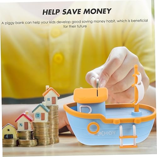 Miniatura 4 de ibasenice Alcancía pirata Alcancias de Dinero para adultos Novedad Hucha Modelo Pirata Cambio de Jarra Chica Juguetes Alcancías Niños Velero Niño
