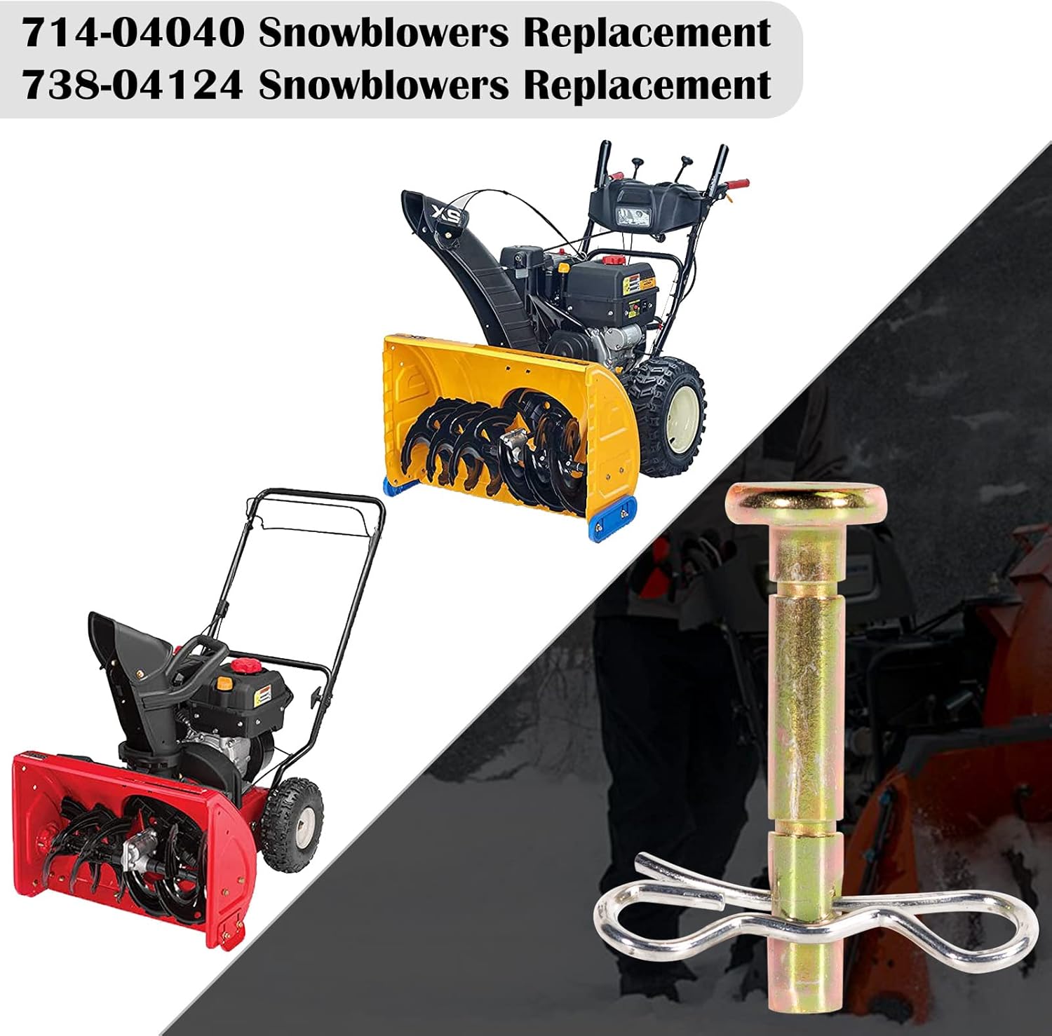 review YUNVI 20 Pairs Shear Pins and Cotters Pins,Replacement Shear Pins for Snowblower 738-04124 and 714-04040, Shear Pin Kit Compatible with MTD Craftsman Cub Cadet Troy Bilt Snowblowers