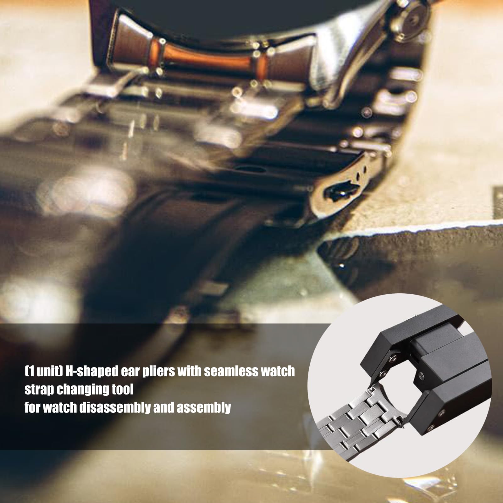 Federsteg Werkzeug für Uhrenarmband, einfache Installation, Kratzfeste Metallkonstruktion, ergonomisches Werkzeug Entfernen von Uhrenarmbändern, H Typ Feder