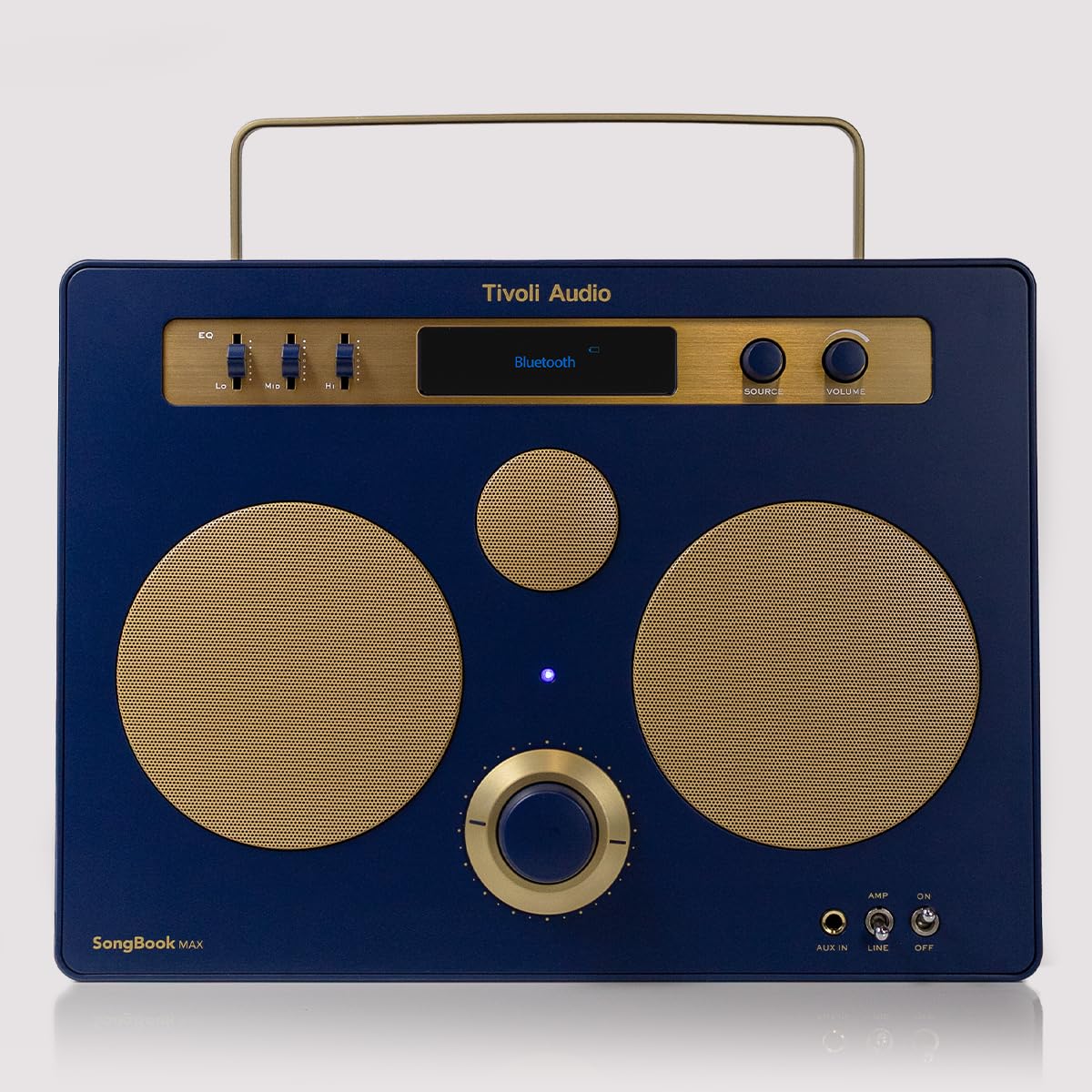 Tivoli Audio Songbook MAX, Premium Bluetooth Sound System z FM, 1/4" Auxiliary Input and Built-in Preamp (niebieski/złoty)