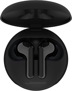 LG Tone Free HBS-FN4 - True Wireless Bluetooth Earbuds with Hi-Fi Sound Solution by Meridian Audio, Dual Microphones in Each Earbud, and IPX4 Water Resistance - Black (Renewed)