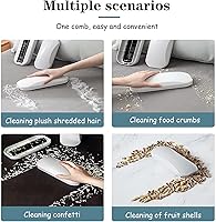 Vista 3 de Onecheer Barredora multifuncional de migas de mesa, práctico cepillo de barrido de cama rodante, removedor de polvo de piso, cepillo de limpieza