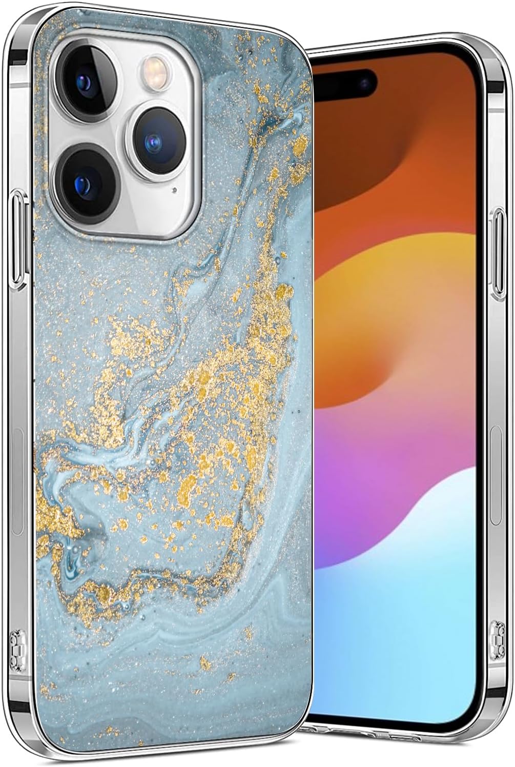 SaharaCase Marble Series Case for iPhone 15 Pro Max Case, Compatible with MagSafe, Shockproof, Slim Fit - Blue Marble