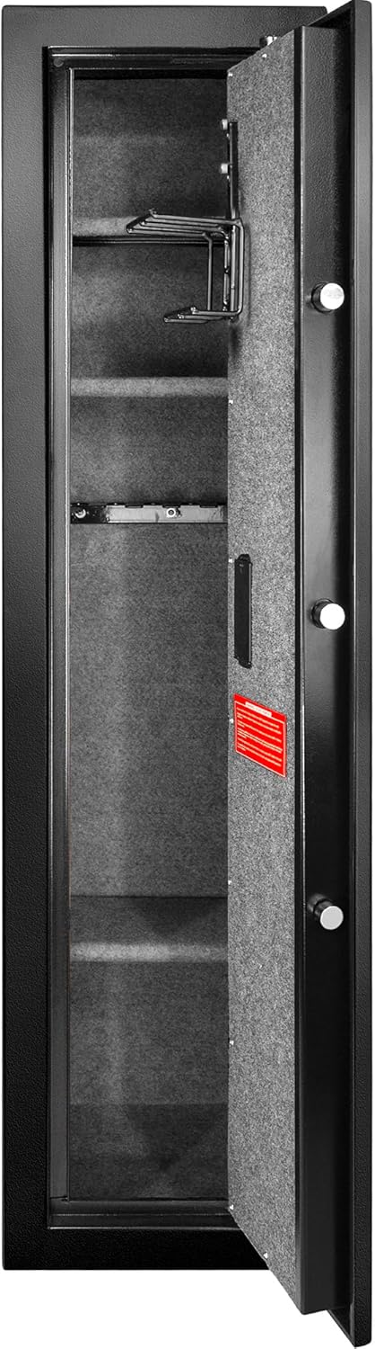 Fireproof Safes for Home Document,5.51 Cubic Feet Biometric Rifle Sentry Safe with Fingerprint Lock, Tall Security Storage Cabinet for Firearms Documents and Valuables Organization,Black